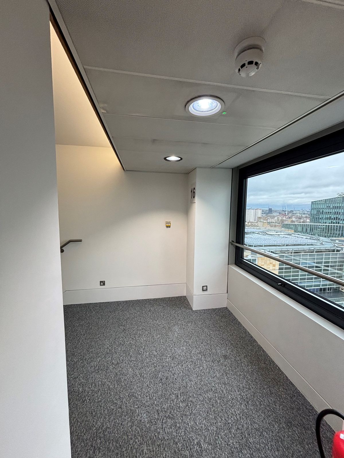 Fire door and protected landing on a commercial office project in London — DPK Carpentry & Decorating